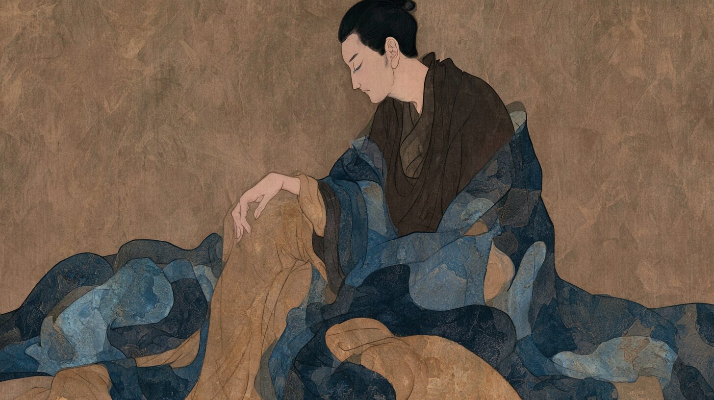방 안에서 눈을 내리깔고 창 쪽에서 고개를 돌린 사람